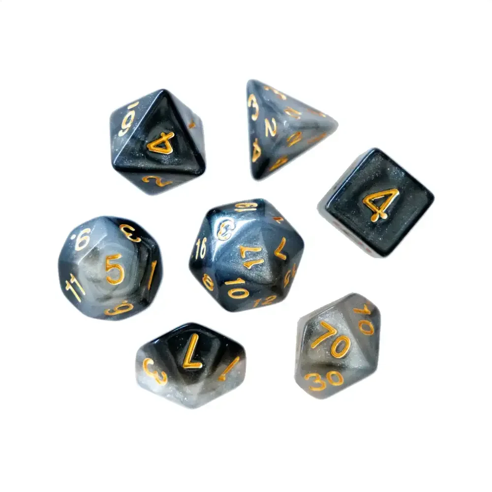 7-Dice Set – Galaxy (Black/White)